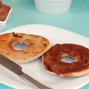 Sesame Bagel With Chocolate Cream Cheese Frosting