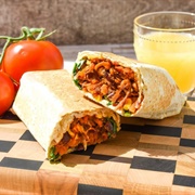 Spicy Bean Cheddar Wrap in Tomato Wrap