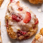Lemon Glazed Strawberry Scone