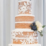 Naked Cake With Lace Decor