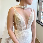 Neck Scarf With Jewel at Front of Neck