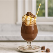 Boozy Frozen Caramel Hot Chocolate