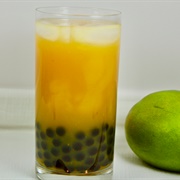 Witch's Brew Boba Tea With Cotton Candy Boba