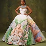 Scene Painted on Wedding Gown