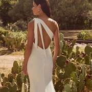 Asymmetrical Straps on Back of Dress