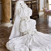 Bridal Train With Gathered Sections