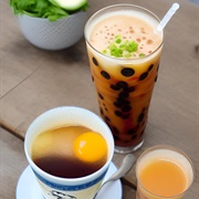 English Breakfast Boba Tea With Pawpaw Boba
