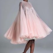 Dress Made of Gathered Tulle Panels