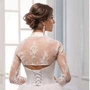 Bolero Jacket, Gap in Back Above Dress Neckline