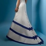 Color Buttons, Stripes, Bows on Skirt