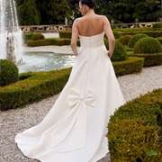 Big Bow on Train of Wedding Dress