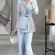 Partially Pleated Blazer