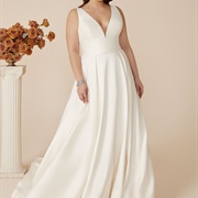 Box Pleats in Skirt on Wedding Dress