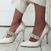 Decorative Straps on Bridal Shoes