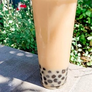 Chai Boba Tea With Cotton Candy Boba