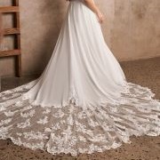 Lace Train Attached at Hem of Skirt