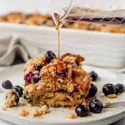 Overnight Blueberry Waffle Breakfast Bar