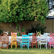 Mismatched Chairs at Wedding Reception