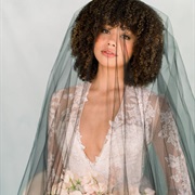 Black Veil With Traditional Dress