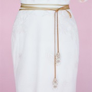 Leather Sash With Dangling Decor