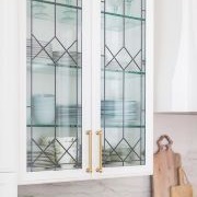 One Leaded Glass "Display" Cabinet in Kitchen