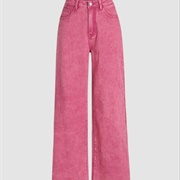 90's Style Jeans Hot Pink