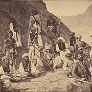 Peshawur Valley Field Warriors Resting Against a Hillside (John Burke)