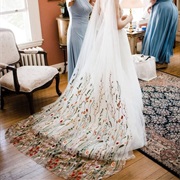 Flowers on Bottom Edge of Veil