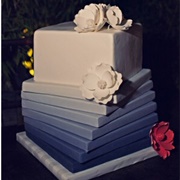 Thin Square Tiers on Cake