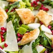 Pear, Parmesan, and Pomegranate Salad With Puff Pastry Croutons