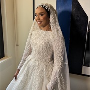 Veil Attached to Pearl Headpiece