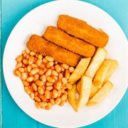 Fish Fingers, Chips & Beans