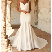 Mermaid Gown, Silk Pleats on Bottom