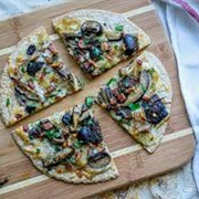 Tortilla Pizza With Mushrooms