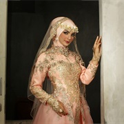 Songket Fabric Wedding Gown