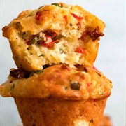 Sun-Dried Tomato, Olive, Parmesan Muffins