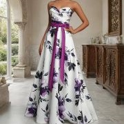Floral Dress With Colored Sash