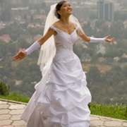 Fabric Wrist Sleeves With Wedding Dress