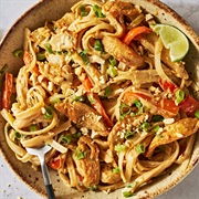 Peanut-Lime Chicken With Noodles