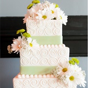 Swirl Textured Wedding Cake