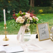Wedding Bouquet Displayed at Reception