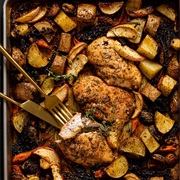 Sheet-Pan Chicken, Bacon, and Apples