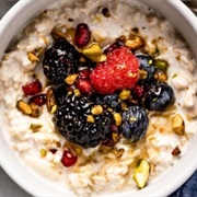 Oat, Butter, and Cranberry Sauce Yogurt Bowl