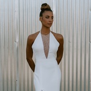 Deep V-Neck With Embellished Underlayer