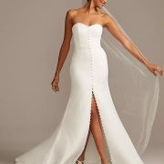 Buttons Down Middle Front of Wedding Gown