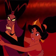 Jasmine Distracts Jafar From Spotting Aladdin