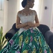 Patterned Skirt With White Bodice