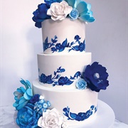 Cake With Bright Colored Flowers