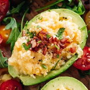 Scrambled Eggs in Avocado Shells