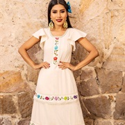 Colorful Embroidery Trim on Dress